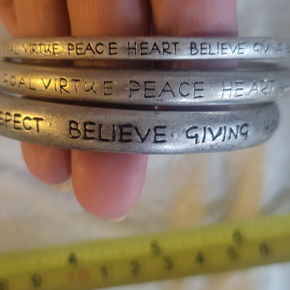 Inspirational Silver Bangle Bracelets